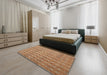 Machine Washable Contemporary Peru Brown Rug in a Bedroom, wshcon761