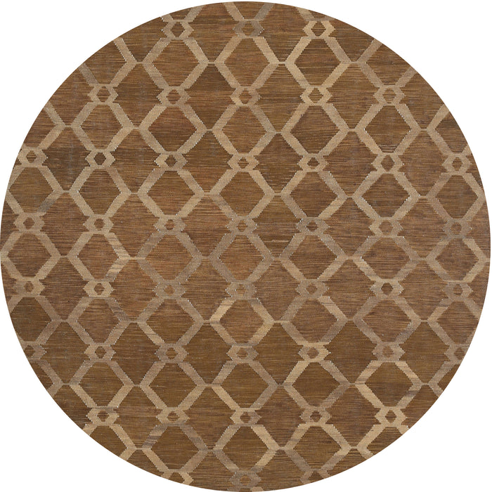 Square Machine Washable Contemporary Saddle Brown Rug, wshcon762