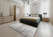 Machine Washable Contemporary Dark Gray Rug in a Bedroom, wshcon763