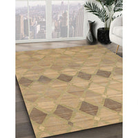 Contemporary Sand Brown Southwestern Rug, con766