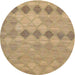 Sideview of Contemporary Sand Brown Southwestern Rug, con766