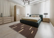 Contemporary Brown Modern Rug in a Bedroom, con767