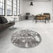 Round Contemporary Gray Modern Rug in a Office, con770