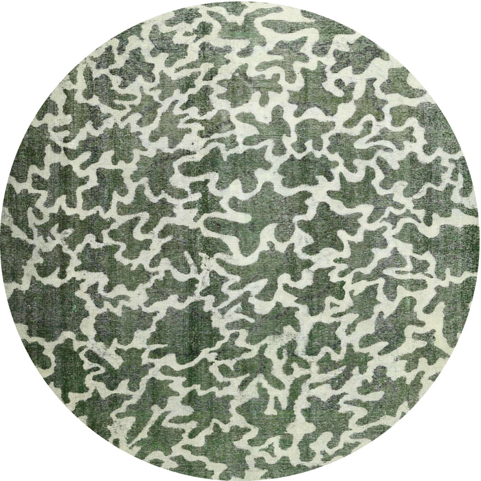 Square Machine Washable Contemporary Dark Olive Green Rug, wshcon771
