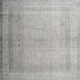 Square Contemporary Pale Silver Gray Modern Rug, con772