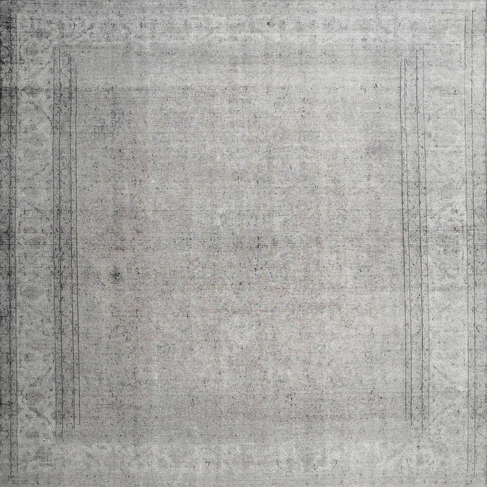 Square Contemporary Pale Silver Gray Modern Rug, con772