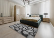 Machine Washable Contemporary Dark Gray Rug in a Bedroom, wshcon774