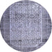 Square Machine Washable Contemporary Blue Gray Rug, wshcon776