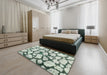 Contemporary Platinum Silver Gray Modern Rug in a Bedroom, con779