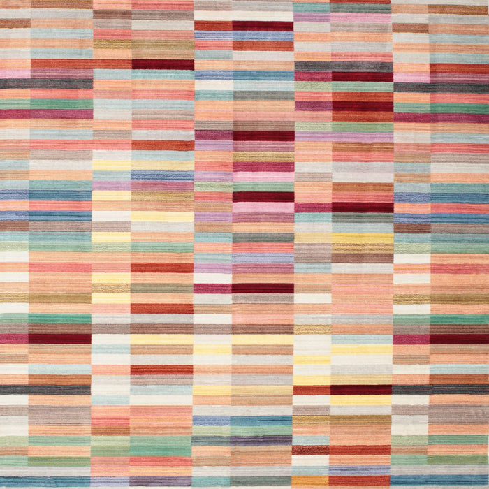 Sideview of Machine Washable Contemporary Sunrise Orange Rug, wshcon781