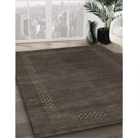 Contemporary Mocha Brown Modern Rug, con785