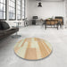 Round Machine Washable Contemporary Brown Rug in a Office, wshcon788