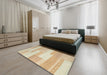 Contemporary Brown Modern Rug in a Bedroom, con788