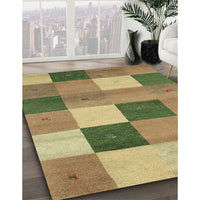 Contemporary Metallic Gold Modern Rug, con791