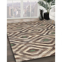 Contemporary Tan Brown Southwestern Rug, con792