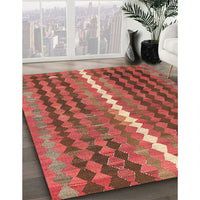 Contemporary Orange Oriental Rug, con793