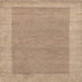 Square Contemporary Orange Brown Modern Rug, con795