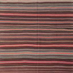 Sideview of Machine Washable Contemporary Saffron Red Rug, wshcon798