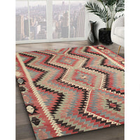 Contemporary Camel Brown Southwestern Rug, con799