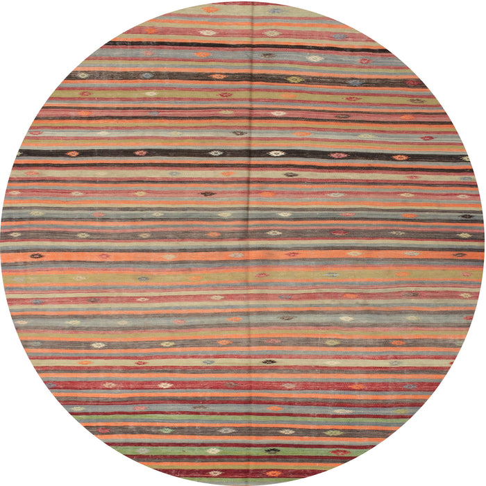 Sideview of Contemporary Camel Brown Southwestern Rug, con800