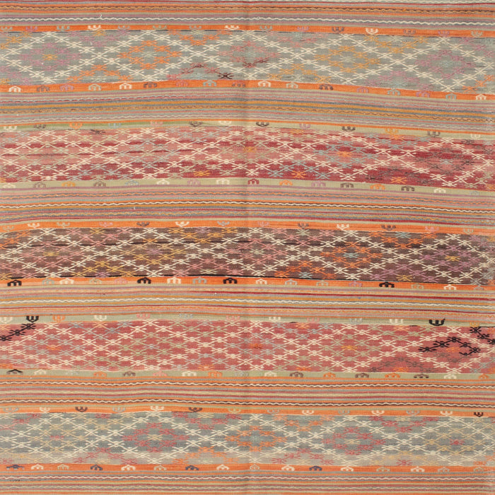 Square Contemporary Orange Southwestern Rug, con803