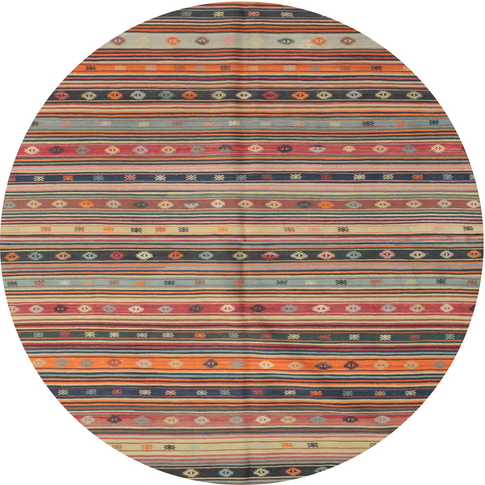 Sideview of Contemporary Chestnut Brown Southwestern Rug, con804