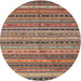 Sideview of Contemporary Chestnut Brown Southwestern Rug, con804