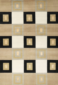 Machine Washable Contemporary Brown Rug, wshcon805