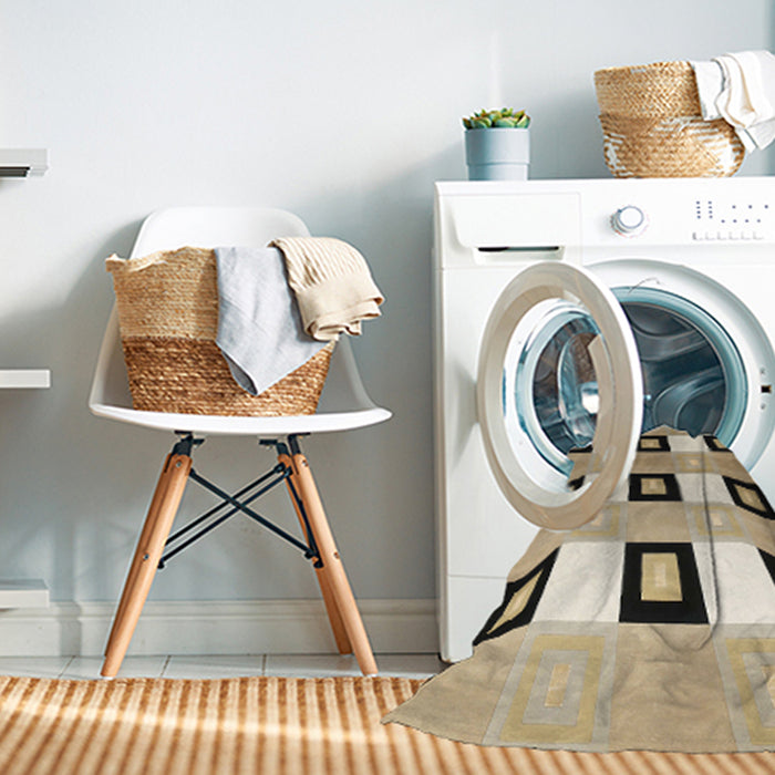 Machine Washable Contemporary Brown Rug in a Washing Machine, wshcon805