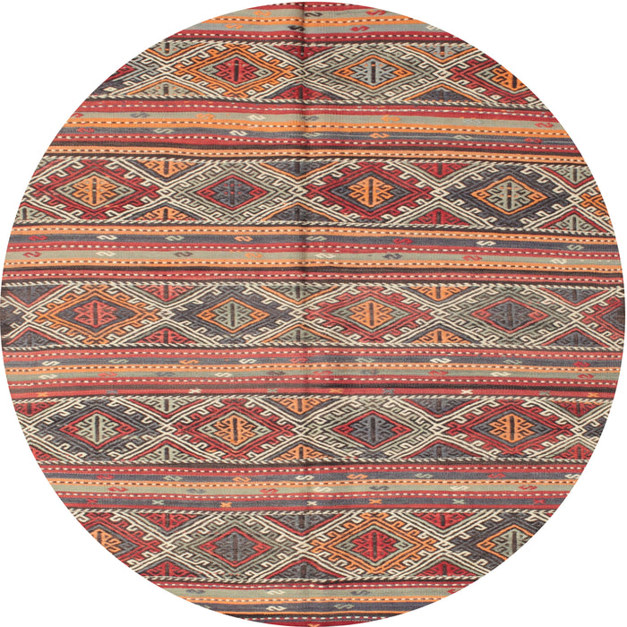 Sideview of Contemporary Brown Red Oriental Rug, con808