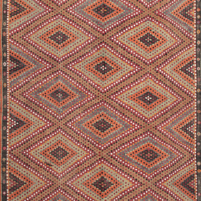 Contemporary Orange Brown Oriental Rug, con811