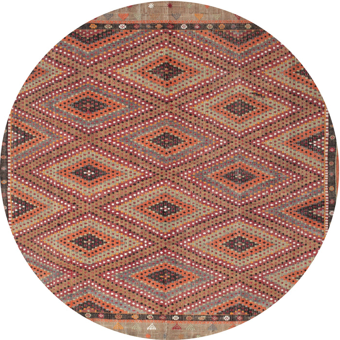 Sideview of Contemporary Orange Brown Oriental Rug, con811