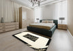 Machine Washable Contemporary Blanched Almond Beige Rug in a Bedroom, wshcon812