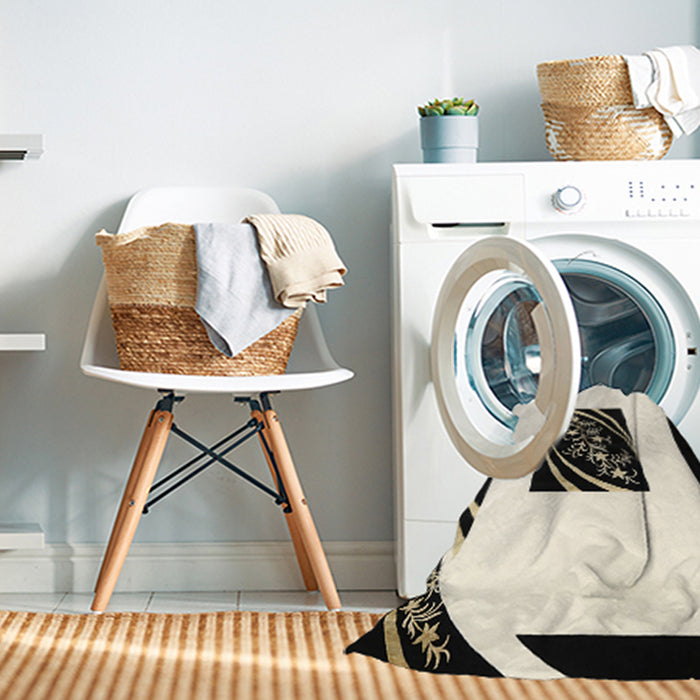 Machine Washable Contemporary Blanched Almond Beige Rug in a Washing Machine, wshcon812