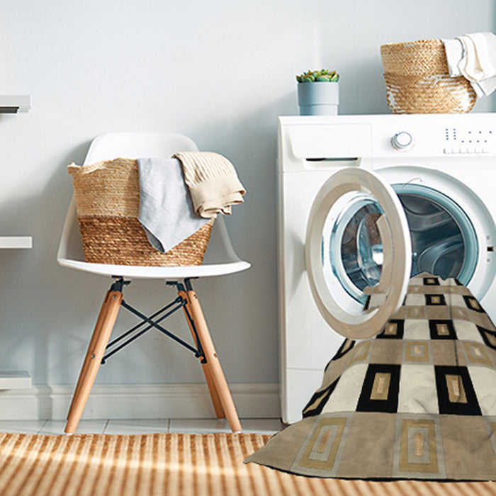 Machine Washable Contemporary Light French Beige Brown Rug in a Washing Machine, wshcon813