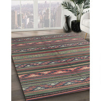 Contemporary Khaki Green Southwestern Rug, con816