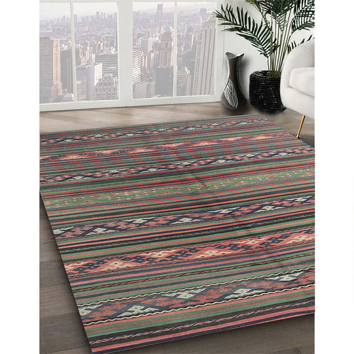 Machine Washable Contemporary Khaki Green Rug in a Family Room, wshcon816