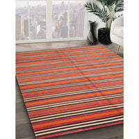 Contemporary Orange Brown Oriental Rug, con817