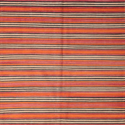Sideview of Machine Washable Contemporary Orange Brown Rug, wshcon817