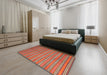 Machine Washable Contemporary Orange Brown Rug in a Bedroom, wshcon817