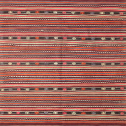 Square Contemporary Orange Salmon Pink Oriental Rug, con818