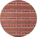 Sideview of Contemporary Orange Salmon Pink Oriental Rug, con818