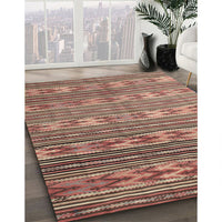 Contemporary Chestnut Brown Southwestern Rug, con819