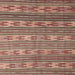 Square Contemporary Chestnut Brown Southwestern Rug, con819