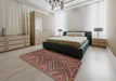 Machine Washable Contemporary Dark Almond Brown Rug in a Bedroom, wshcon820