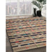 Contemporary Brown Southwestern Rug in Family Room, con822