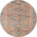 Sideview of Contemporary Light French Beige Brown Southwestern Rug, con823