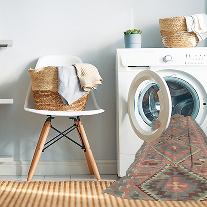 Machine Washable Contemporary Light French Beige Brown Rug in a Washing Machine, wshcon823