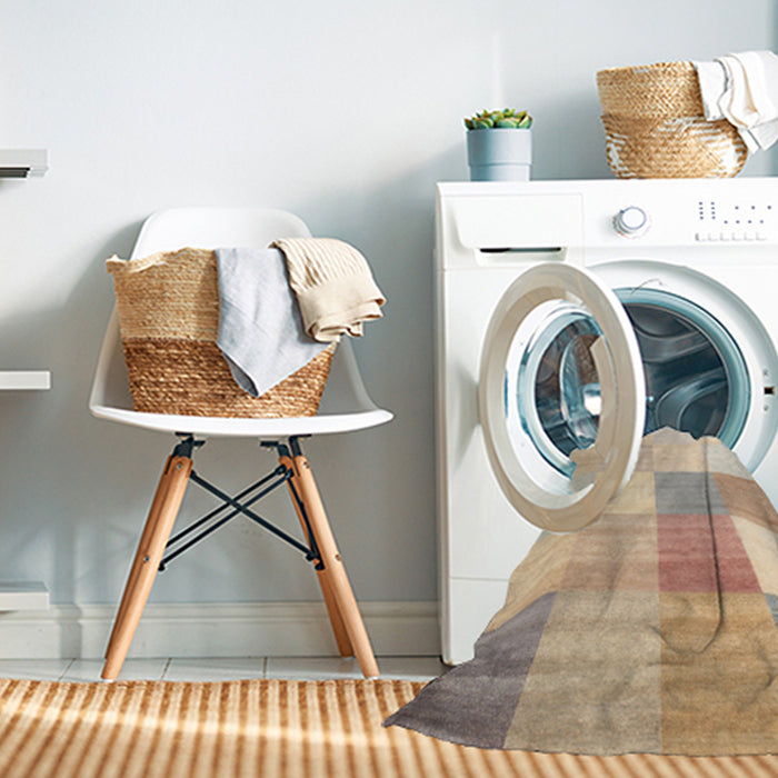 Machine Washable Contemporary Khaki Gold Rug in a Washing Machine, wshcon824