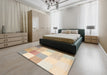 Machine Washable Contemporary Khaki Gold Rug in a Bedroom, wshcon824